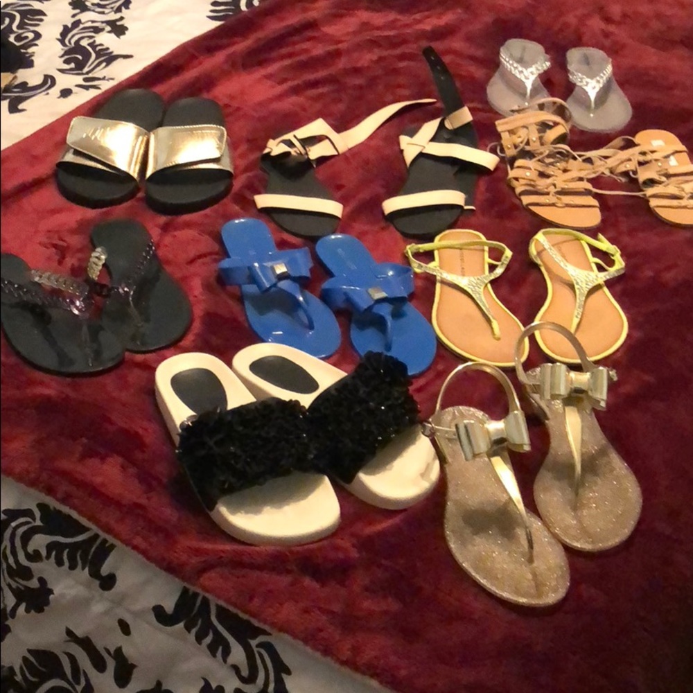 Sandal and slide haul-9 pair Size 8/8.5